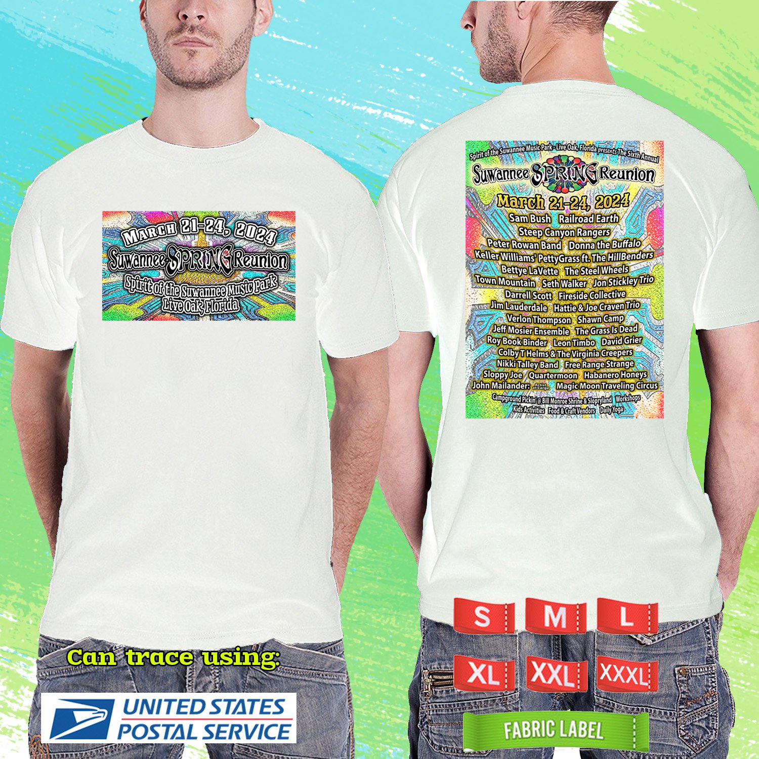 SUWANNEE SPRING REUNION FESTIVAL 2024.SUWANNEE SPRING REUNION FESTIVAL.WHITE TSHIRT UNISEX RDF01