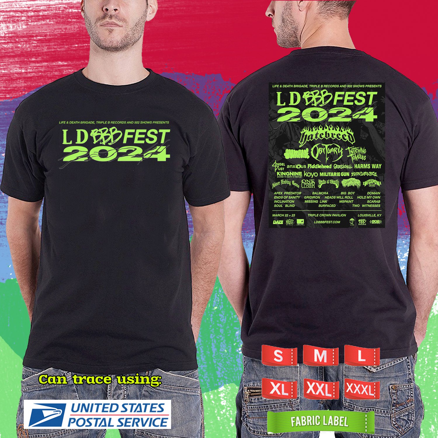 LDBBB MUSIC FESTIVAL 2024.LDBBB FESTIVAL.BLACK TSHIRT UNISEX CODE RDF02