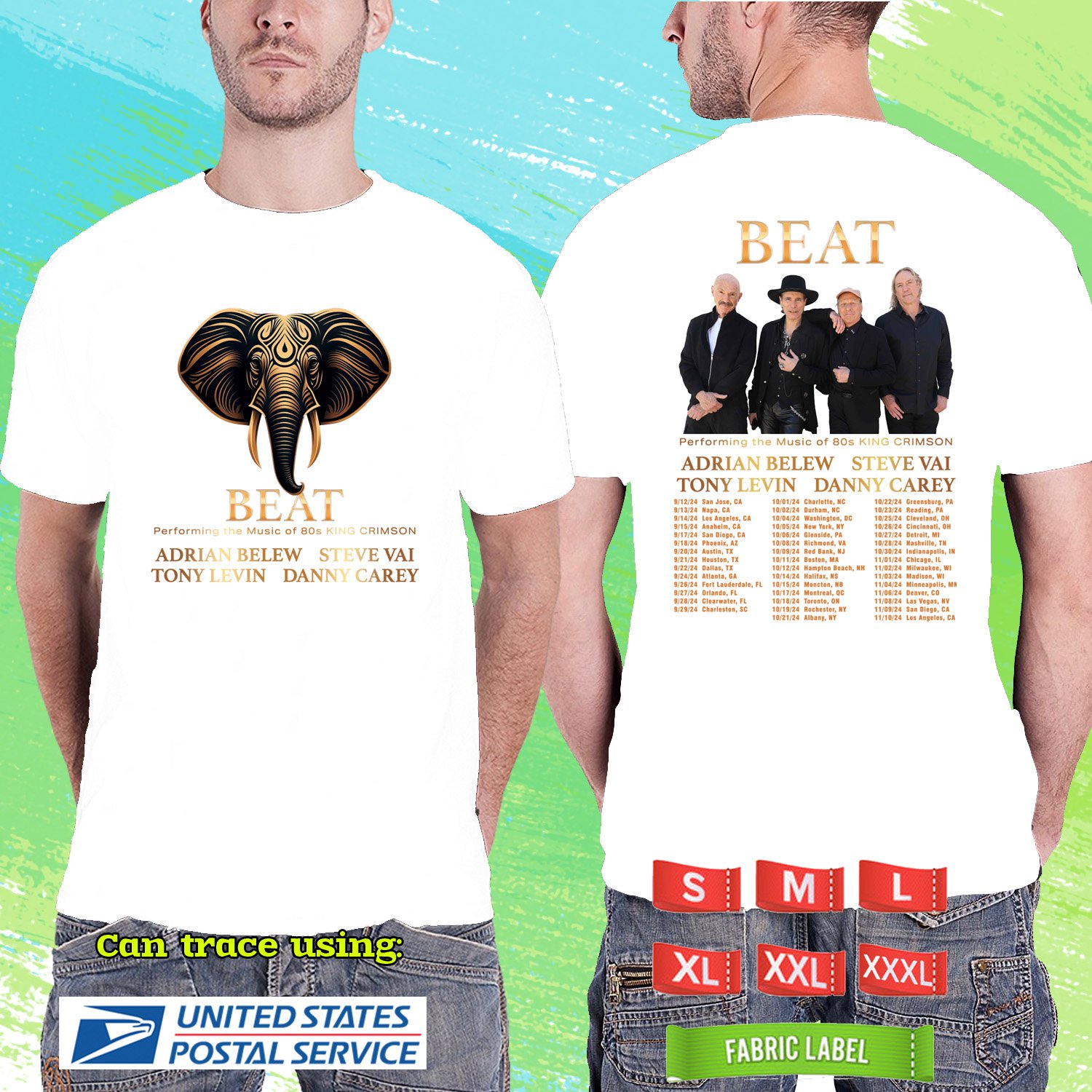 BEAT NORTH AMERICA FALL TOUR 2024.BEAT TOUR.WHITE TSHIRT UNISEX CODE RDF01
