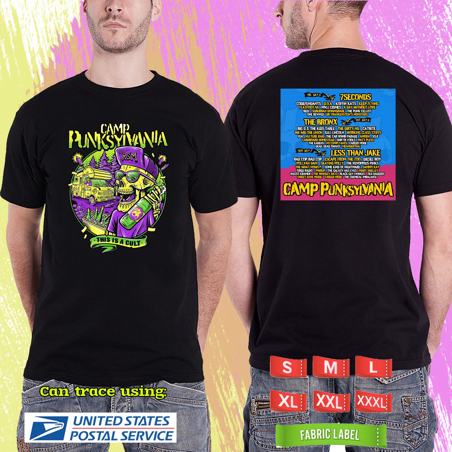 CAMP PUNKSYLVANIA FESTIVAL 2024.CAMP PUNKSYLVANIA FESTIVAL.BLACK TSHIRT UNISEX CODE RDF01