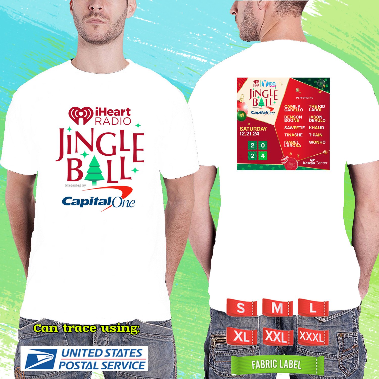 Y100 MIAMI JINGLE BALL CONCERT 2024. Y100 MIAMI. WHITE TSHIRT UNISEX RDF01
