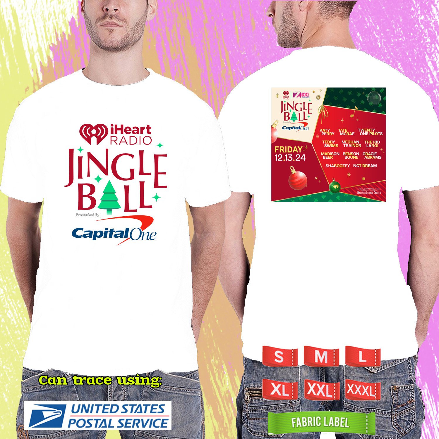 Z100 JINGLE BALL CONCERT 2024. Z100. WHITE TSHIRT UNISEX RDF01