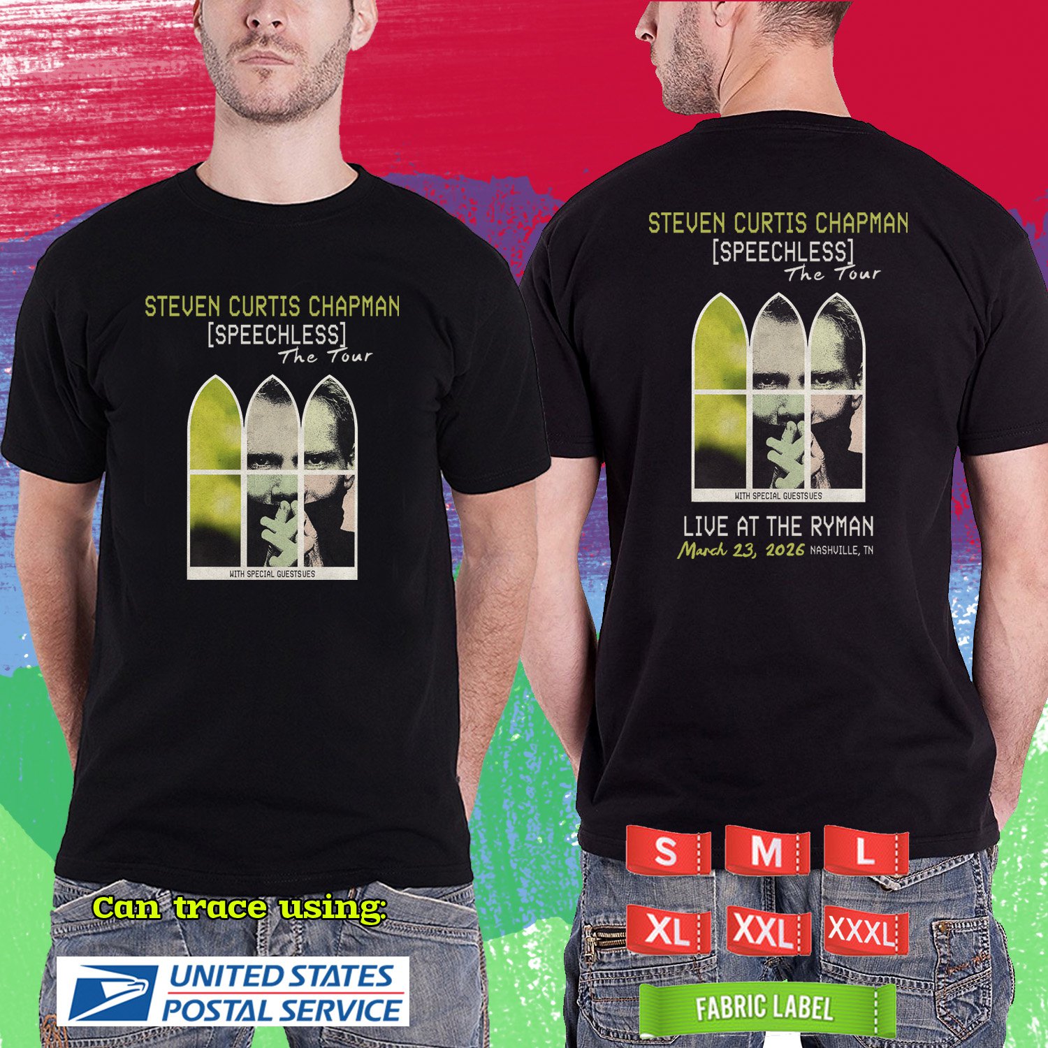 STEVEN CURTIS CHAPMAN SPEECHLESS AT THE RYMAN 2026. STEVEN CURTIS CHAPMAN. BLACK TSHIRT UNISEX RDF01