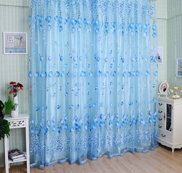 Leaves Pattern Design Window Curtains For Living Room