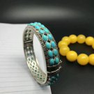 925 STERLING SILVER TURQUOISE ADJUSTABLE GEMSTONE WHOLESALE BANGLE CUFF JEWELRY