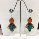 AUGE33 Great Values Vintage Cabochon Handmade Tibetan Silver Earring