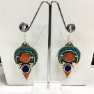 NOVE29-Turquoise & Coral Beads Handmade Living Earring