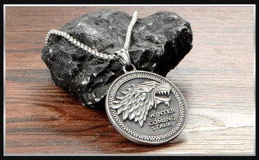 Game OF Thrones Pendant Necklace House Stark Winter