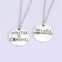 Game of Thrones necklace Antique silver letter logo pendant collar retro design