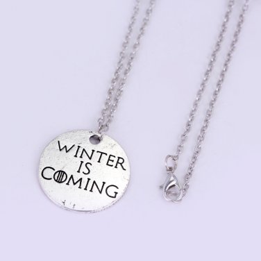 Game of Thrones necklace Antique silver letter logo pendant collar retro design