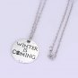Game of Thrones necklace Antique silver letter logo pendant collar retro design