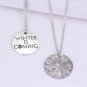 Game of Thrones necklace Antique silver letter logo pendant collar retro design