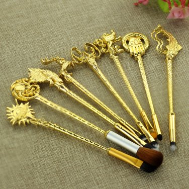 8pc women jewelry Game of Thrones King's Hand/badge/Fish/lion / the sun Makeup/cosmetic brush