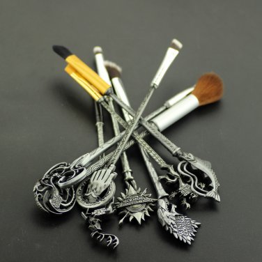 8pc women jewelry Game of Thrones King's Hand/badge/Fish/lion / the sun Makeup/cosmetic brush
