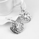 Game of Thrones Dragon Daenerys Drop Earrings With Black Enamel Round Shape Earring Jewelry