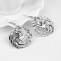 Game of Thrones Dragon Daenerys Drop Earrings With Black Enamel Round Shape Earring Jewelry