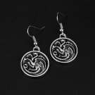 Game of Thrones Dragon Daenerys Drop Earrings With Black Enamel Round Shape Earring Jewelry