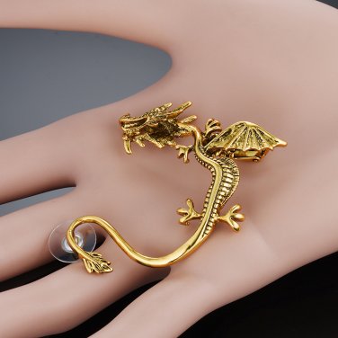 Game of Thrones Dragon Daenerys Drop Earrings With Black Enamel Round Shape Earring Jewelry