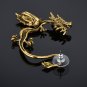 Game of Thrones Dragon Daenerys Drop Earrings With Black Enamel Round Shape Earring Jewelry