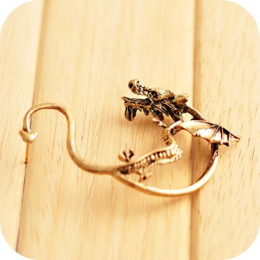 Game of Thrones Dragon Daenerys Drop Earrings With Black Enamel Round Shape Earring Jewelry