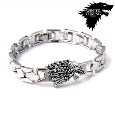 Game of Thrones Stark Family Bracelets Silver Wolf Men Male Jewelry