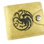Leather Purse Men Custom Engraved game of thrones fire and blood targaryen Retro Short Wallet