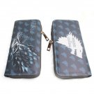 Game Of Thrones House Stark Wolf Logo Long Wallet Zipper Coins Money Cards Holder Layers Purse