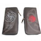Game Of Thrones House Targaryen Dragon Logo Long Wallet Zipper Coins Money Cards Holder Layers Purse