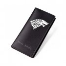Game Of Thrones House Stark Wolf Logo Long Wallet Zipper Coins Money Cards Holder Layers Purse