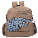 Game of Thrones House Stark Canvas Student School Bag Zipper Laptop Fashion Travel 15''