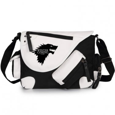 Game of Thrones House Stark Canvas Student School Bag Zipper Laptop Fashion Travel 15''