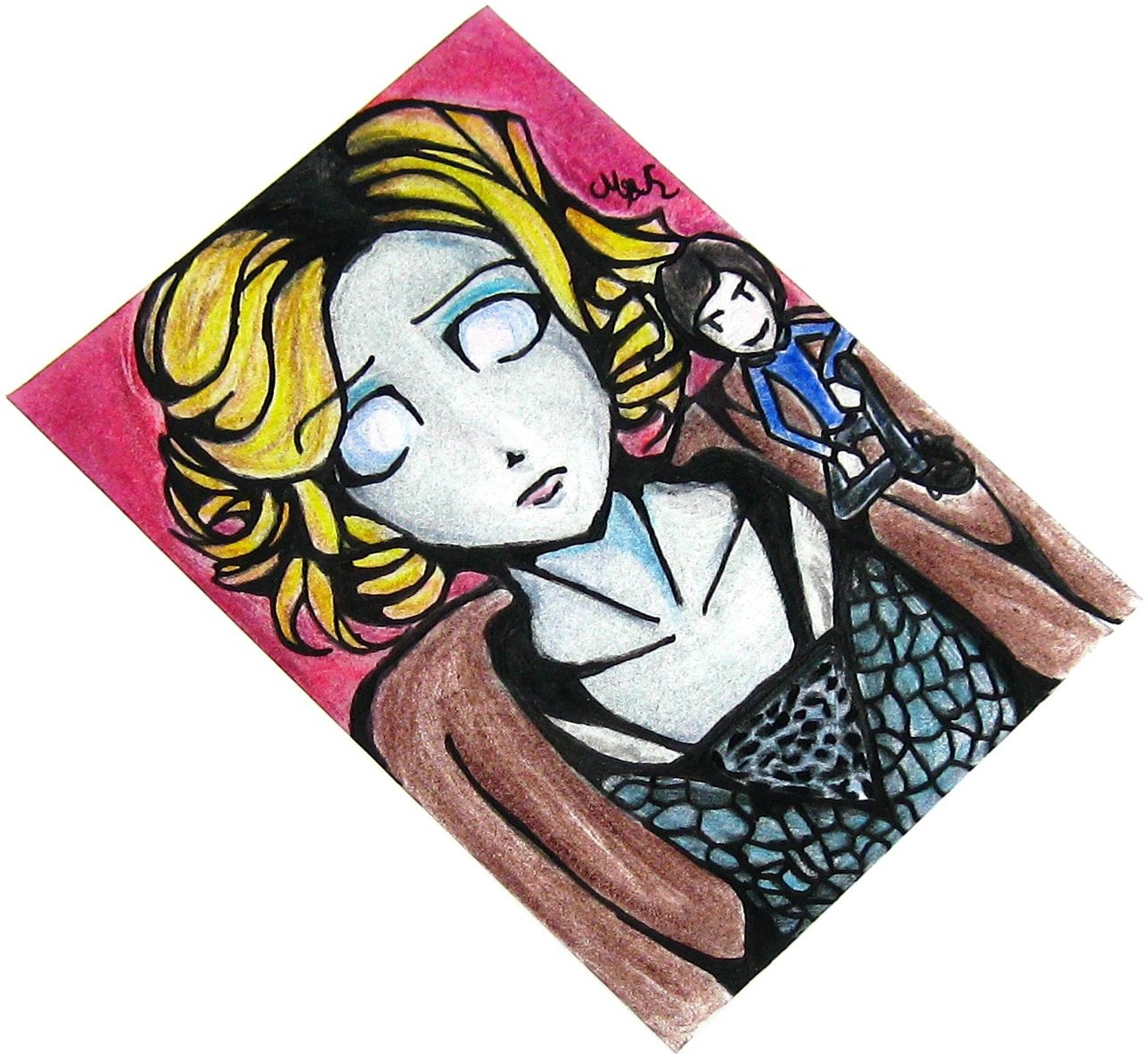 Bates Motel Mansion Psycho Norma Japan Anime Art Original Sketch Card