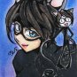 DC Comics Catwoman Justice League Japanese Anime Art Sketch Card Drawing ACEO PSC  1/1 by Maia