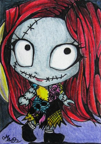 Nightmare Before Christmas Sally Anime Art Original Sketch Card Drawing  ACEO PSC by Maia