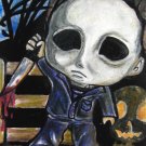 Halloween Michael Myers Japanese Anime Original Sketch Card Drawing ACEO 1/1 by Maia