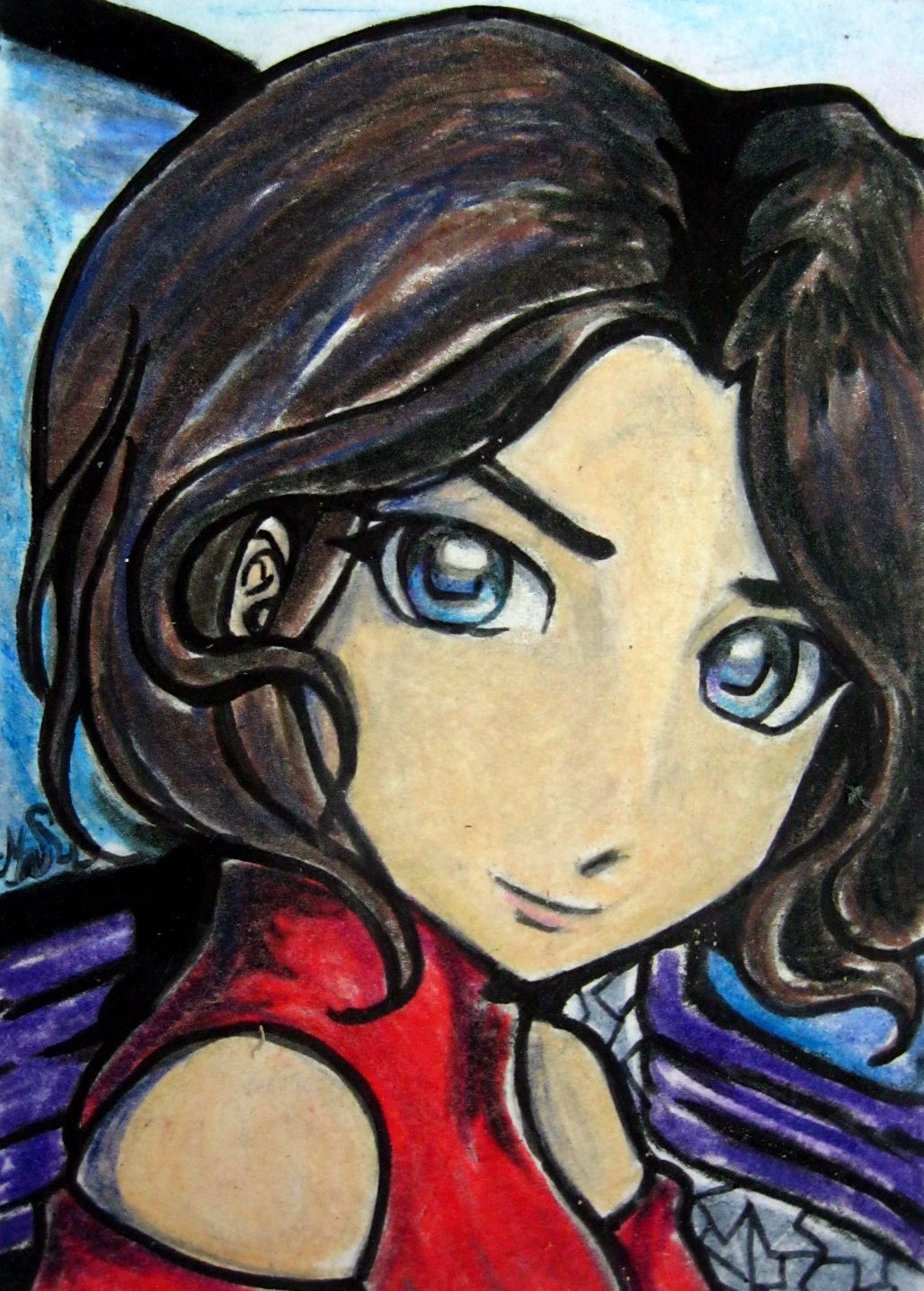 Original Concept Art Maiyuri Japanese Anime Original Sketch Card Drawing ACEO PSC 1/1 by Maia