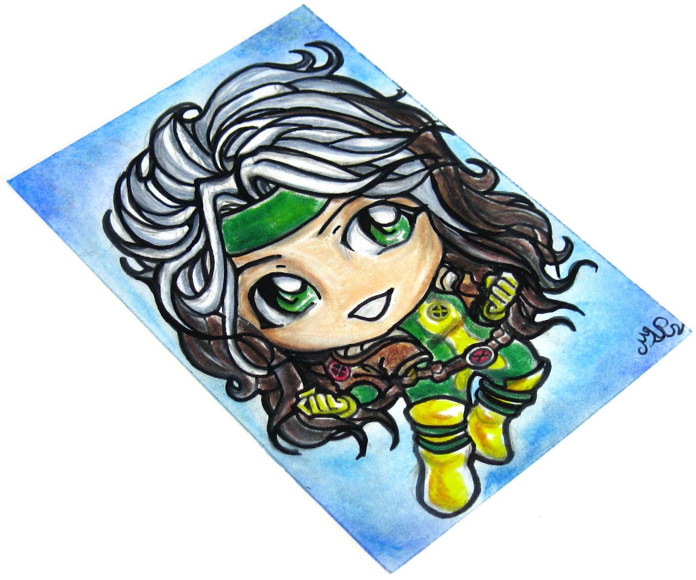 Marvel XMen Rogue Japanese Anime Art Original Sketch Card Drawing ACEO