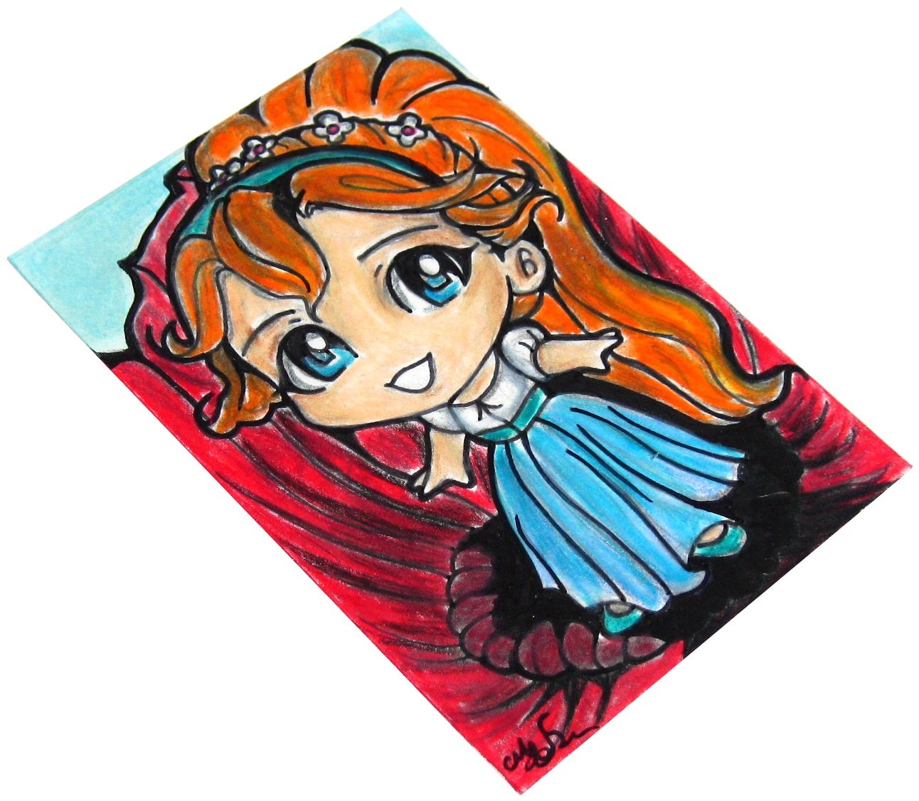 Thumbelina Fairy Tale Japanese Anime Art Original Sketch Card Drawing