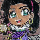 Disney Esmeralda Hunchback Notre-Dame Japan Anime Original Art Sketch Card Drawing ACEO PSC 1/1 Maia