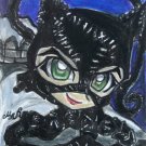 DC Comics Batman Catwoman Japanese Anime Original Art Sketch Card Drawing ACEO PSC 1/1 Maia