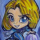 Fantastic Four Invisible Woman Japanese Anime Original Art Sketch Card Drawing ACEO PSC 1/1 Maia