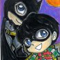 DC Comics Batman & Robin Japanese Anime Original Art Sketch Card Drawing ACEO PSC 1/1 Maia