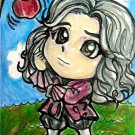 Scientist Isaac Newton Japanese Anime Art Original Sketch Card Drawing ACEO PSC 1/1 by Maia