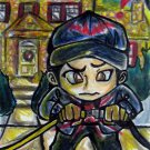 Christmas Vacation Clark Griswold Japanese Anime Art Original Sketch Card Drawing ACEO PSC 1/1 Maia
