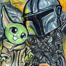 Star Wars Mandalorian & Grogu The Child Japanese Anime Original Sketch Card Drawing ACEO 1/1 Maia