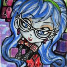 Monster High Ghoulia Yelps Japanese  Anime Art Original Sketch Card Drawing ACEO PSC 1/1 by Maia