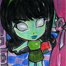 Monster High Scarah Screams Banshee Japanese Anime Original Sketch Card Drawing ACEO PSC 1/1 by Maia