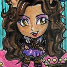Monster High Clawdeen Wolf Werewolf Japanese Anime Original Sketch Card Drawing ACEO PSC 1/1 by Maia