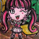 Monster High Draculaura Dracula Japanese Anime Original Sketch Card Drawing ACEO PSC 1/1 Maia