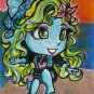 Monster High Lagoona Blue Black Lagoon Creature Anime Original Sketch Card Drawing ACEO PSC 1/1 Maia